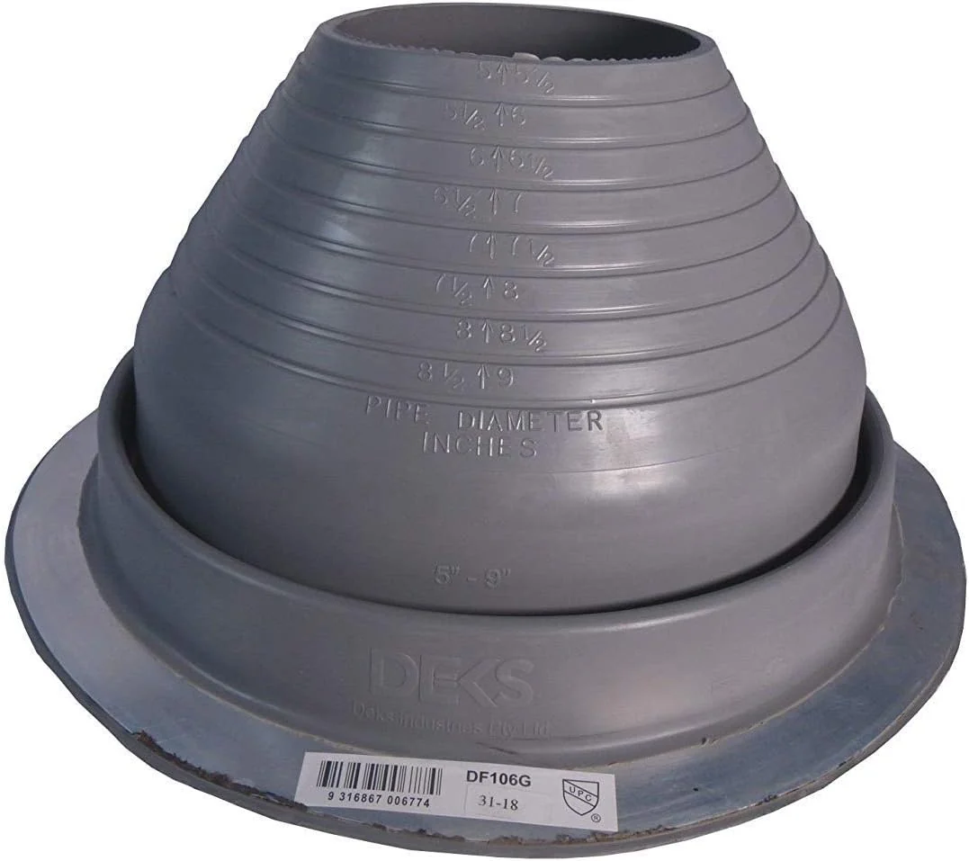Dektite Gray EPDM Round Base - Metal Roofing Pipe Flashing Boots - Image 7
